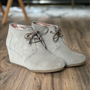 TOMS Desert Wedge Booties (only worn once!)